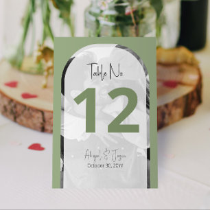 Numeração De Mesa 👰 🤵 Foto de Casamento Arrancado Moderno Verde