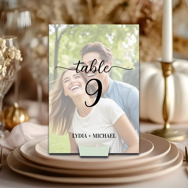 Numeração De Mesa Foto de casamento com sobreposição simples (Criador carregado)