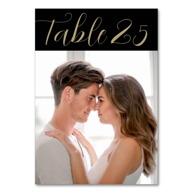 Numeração De Mesa Foto de Casamento Rustic Black Chalkboard (Frente)