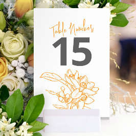 Numeração De Mesa Foto de laranja cinza de laranja de casamento