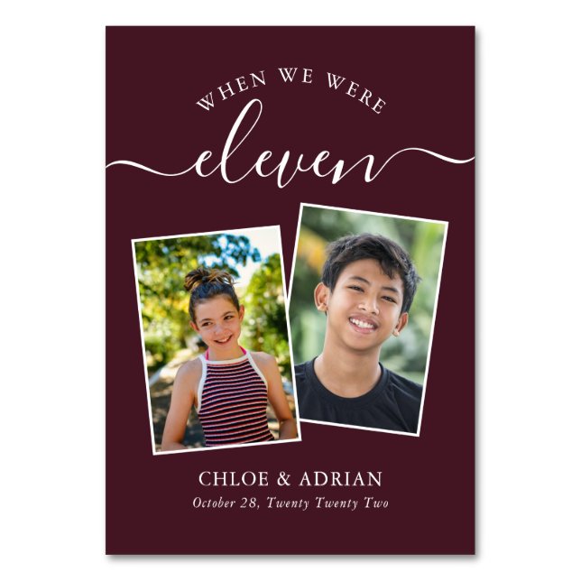 Numeração De Mesa Foto do Casal dos Anos Foto da Tabula Moderna de C (Frente)