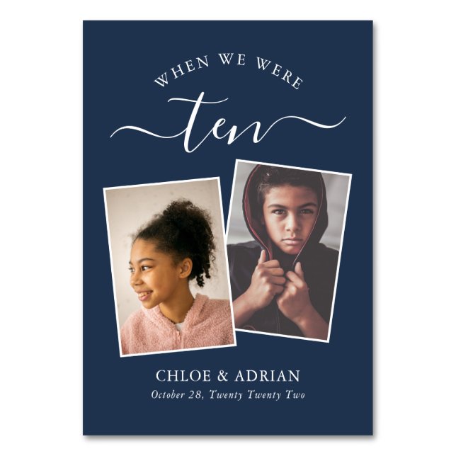 Numeração De Mesa Foto do Casal dos Anos Foto da Tabula Moderna de C (Frente)