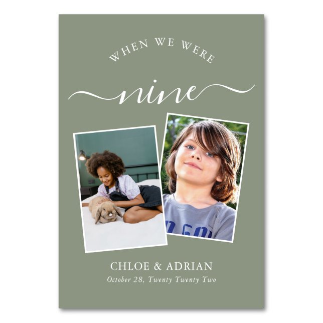 Numeração De Mesa Foto do Casal dos Anos Foto da Tabula Moderna de C (Frente)