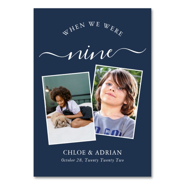 Numeração De Mesa Foto do Casal Moderno de Casamento dos Anos (Frente)