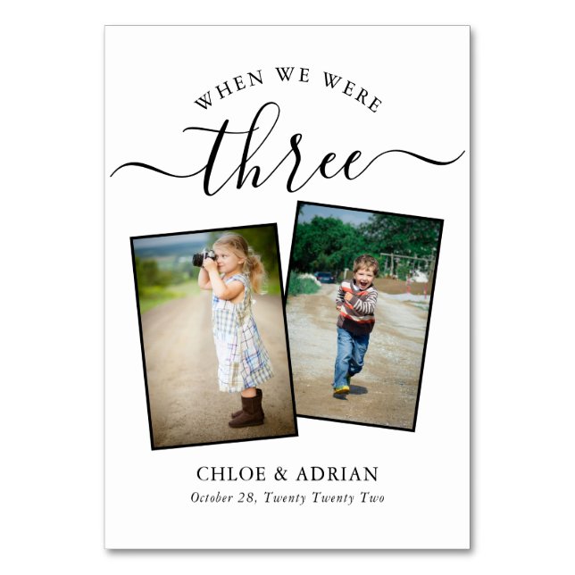 Numeração De Mesa Foto do Casal Moderno de Casamento dos Anos (Frente)