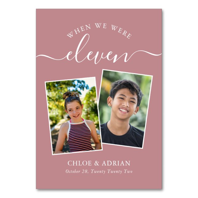 Numeração De Mesa Foto do Casal Moderno de Casamento dos Anos (Frente)