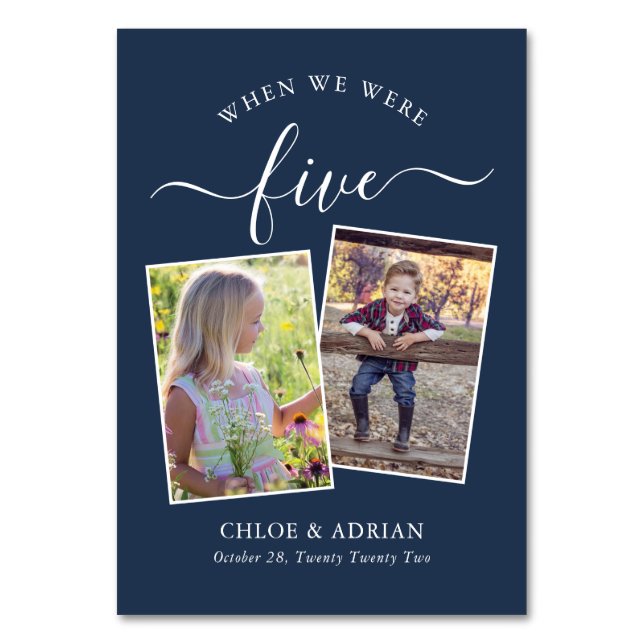 Numeração De Mesa Foto do Casal Moderno de Casamento dos Anos (Frente)