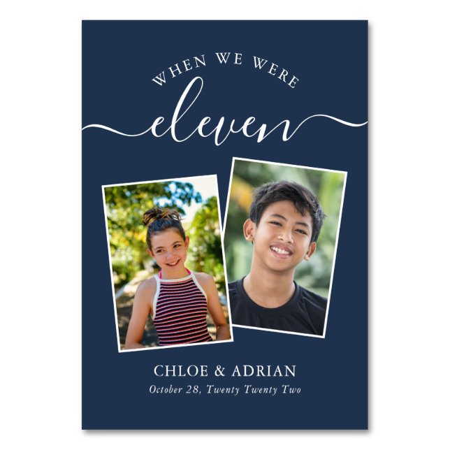 Numeração De Mesa Foto do Casal Moderno de Casamento dos Anos (Frente)