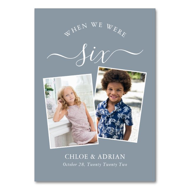 Numeração De Mesa Foto do Casal Moderno de Casamento dos Anos (Frente)