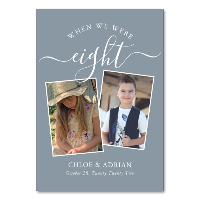 Numeração De Mesa Foto do Casal Moderno de Casamento dos Anos (Frente)