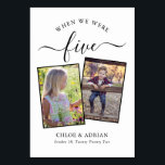 Numeração De Mesa Foto do Casal Moderno de Casamento dos Anos<br><div class="desc">Lembre-se e divirta-se com seus números de recepções de casamento - Esses elegantes números simples de tabelas lhe dão a opção de incluir uma fotografia da noiva e do noivo na mesma idade que o número da mesa, o nome da noiva e do noivo e a data do casamento. A...</div>