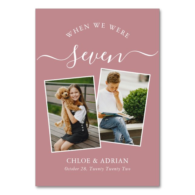 Numeração De Mesa Foto do Casal Moderno de Casamento dos Anos (Frente)