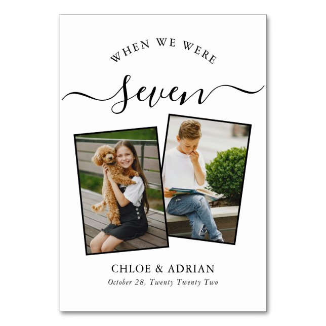 Numeração De Mesa Foto do Casal Moderno de Casamento dos Anos (Frente)