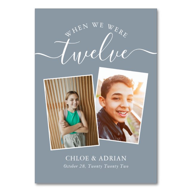 Numeração De Mesa Foto do Casal Moderno de Casamento dos Anos (Frente)