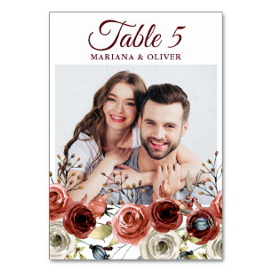 Numeração De Mesa Foto do Mix Floral de Outono para Casamento