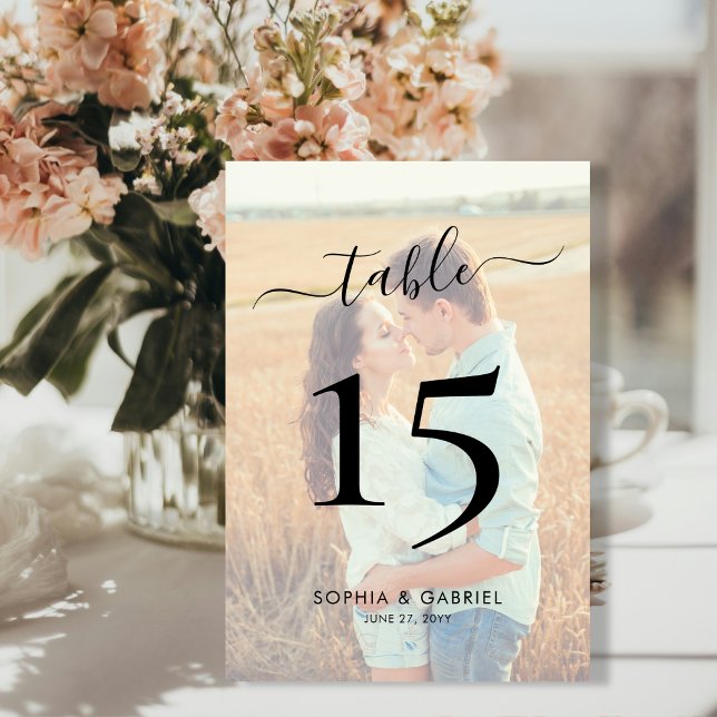 Numeração De Mesa Foto Do Script De Caligrafia, Casamento Duplo (Criador carregado)