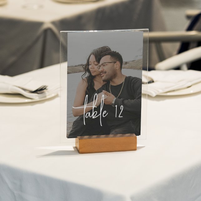 Numeração De Mesa Foto Mínima De Casamento De Script Com Letra Mão (Criador carregado)