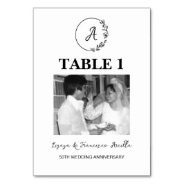Numeração De Mesa Foto personalizada de aniversário de casamento do 