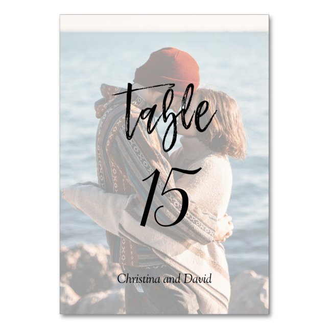 Numeração De Mesa Foto Personalizada Romântica Personalizada Casamen (Frente)