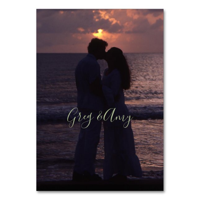 Numeração De Mesa Foto Personalizada Simples de Modelo de Convite de (Frente)