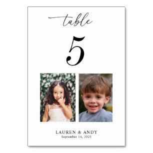 Numeração De Mesa Fotografias da Infância Tabela Número 5 Casamento
