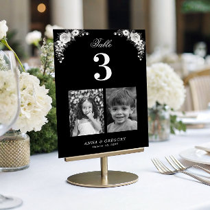 Numeração De Mesa Fotos da Infância Casamento Negro Gótico