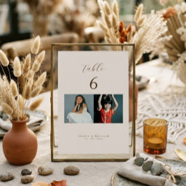 Numeração De Mesa Fotos de Infância em Letra Moderna Rústica como