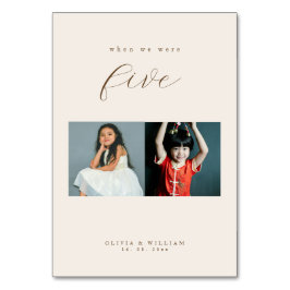 Numeração De Mesa Fotos de Infância em Letra Moderna Rústica como