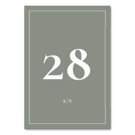 Numeração De Mesa Frado | Casamento Branco Verde Elegante Monograma