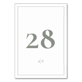 Numeração De Mesa Frado | Casamento Verde da Sala Elegante Monograma