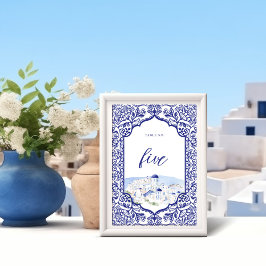 Numeração De Mesa Frame do Ornamentado do Paisagem de Aquarela da Gr