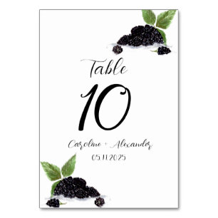 Numeração De Mesa Fruta de Blackberry Casamento Russo de Verão