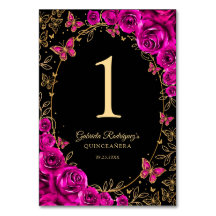 Fuchsia Rosa Dourado Quinceanera
