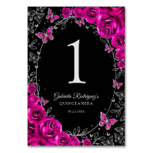 Fuchsia Rosa Preto Prata Quinceanera