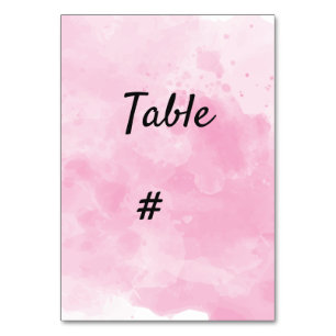 Numeração De Mesa Fundo de aquarela Número da tabela romântica