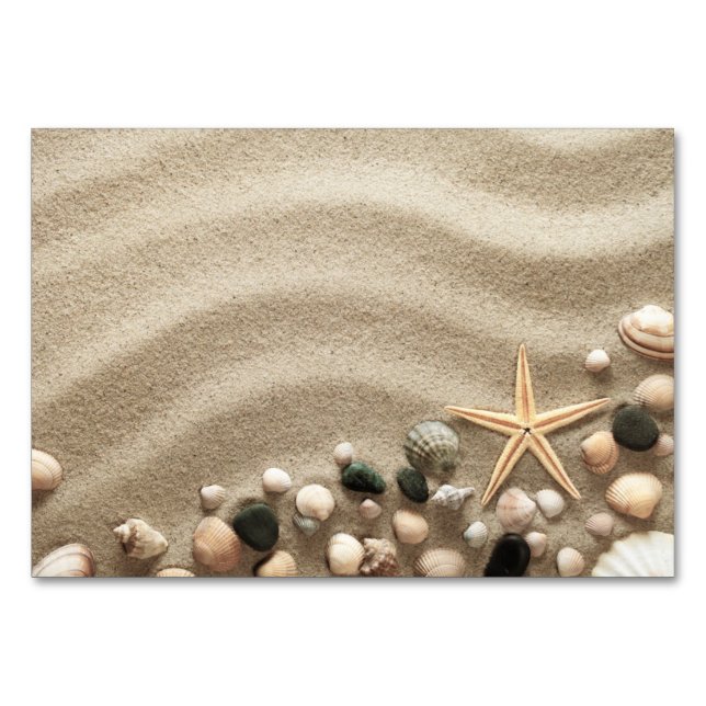 Numeração De Mesa Fundo De Praia Sandy Com Prateleiras E Starfish (Frente)