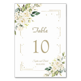 Numeração De Mesa Fusíveis Brancos Elegantes: Dourado Casamento com 