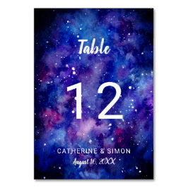 Numeração De Mesa Galáxia Aquarela Estrelas Noite Constellação Estre