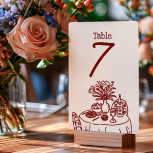 Numeração De Mesa Garabatos/Desenhos à Mão Casamento