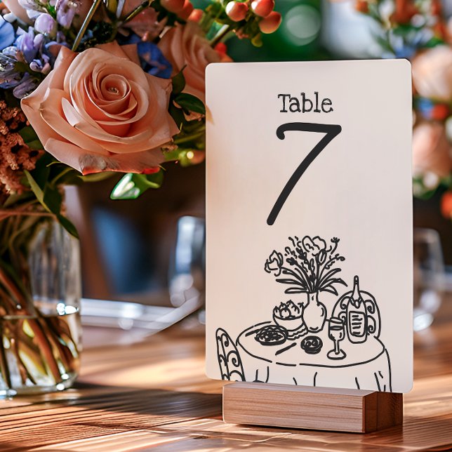 Numeração De Mesa Garabatos/Desenhos à Mão para Casamento (Criador carregado)