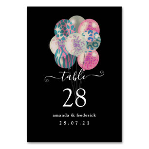 Numeração De Mesa Garland do Balão Safari, rosa e azul