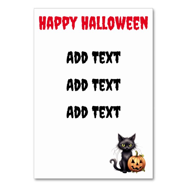 Numeração De Mesa Gato Preto, Bonito Mas Assustador (Frente)