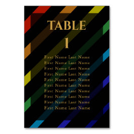 Numeração De Mesa Gay Men Wedding Elegant Rainbow Name