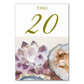 Numeração De Mesa Geode Crystal Wedding Table Cards