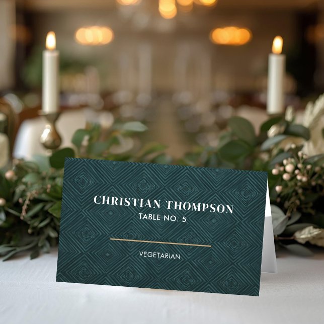 Numeração De Mesa Geometric Background Modern Wedding Place Card (Geometric Background Wedding Place Cards)