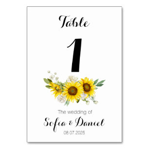 Numeração De Mesa Girassol aquarela rosa branca casamento 