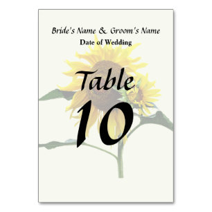 Numeração De Mesa Girassol E Bebê Casados\Produtos