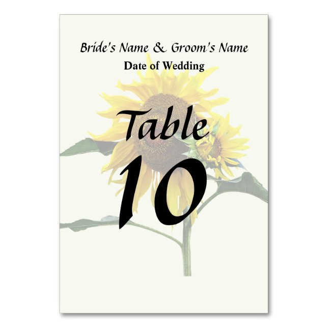Numeração De Mesa Girassol E Bebê Casados\Produtos (Frente)