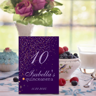 Numeração De Mesa Glam Gótica Glitter Púrpura
