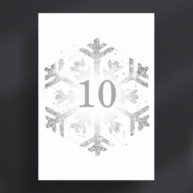 Numeração De Mesa Glam Snowflake Xmas Holiday Silver (Glam Snowflake Xmas Holiday Silver Table Number)